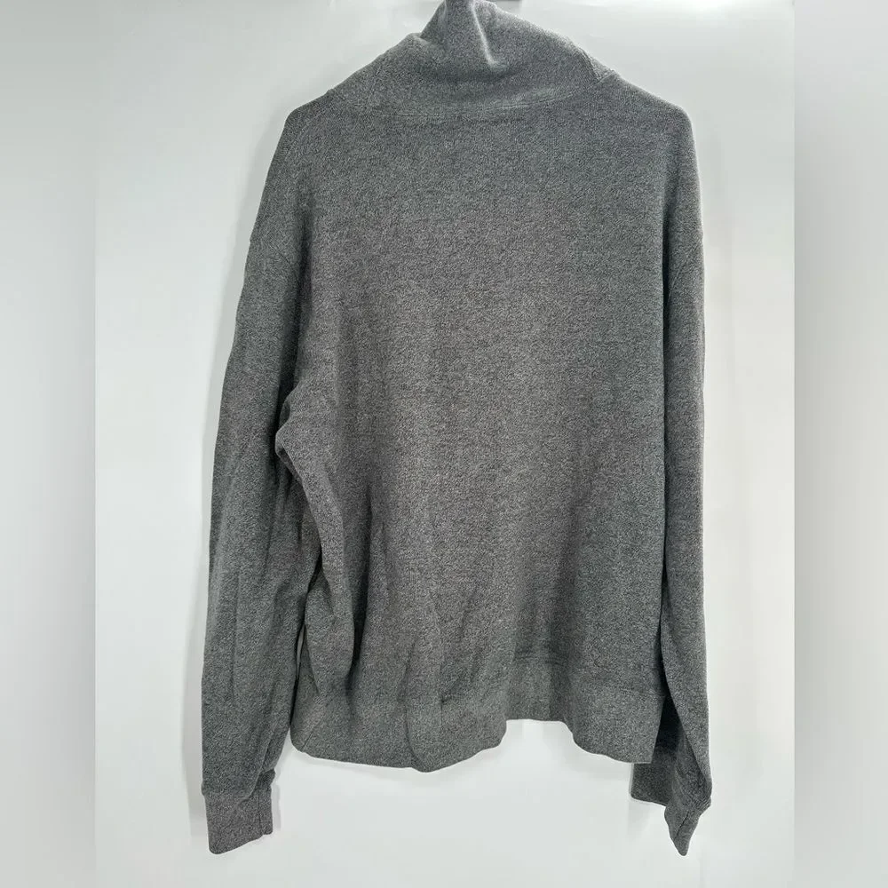 Vintage Polo Ralph Lauren Sweater Men XL Gray Shawl Collar Cotton Double Knit